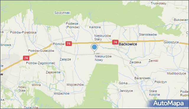 mapa Nieskurzów Nowy, Nieskurzów Nowy na mapie Targeo